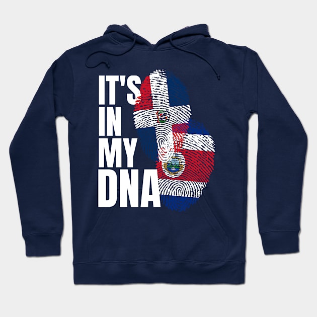 Costa Rican And Dominican Mix DNA Flag Heritage Gift Hoodie by Just Rep It!!